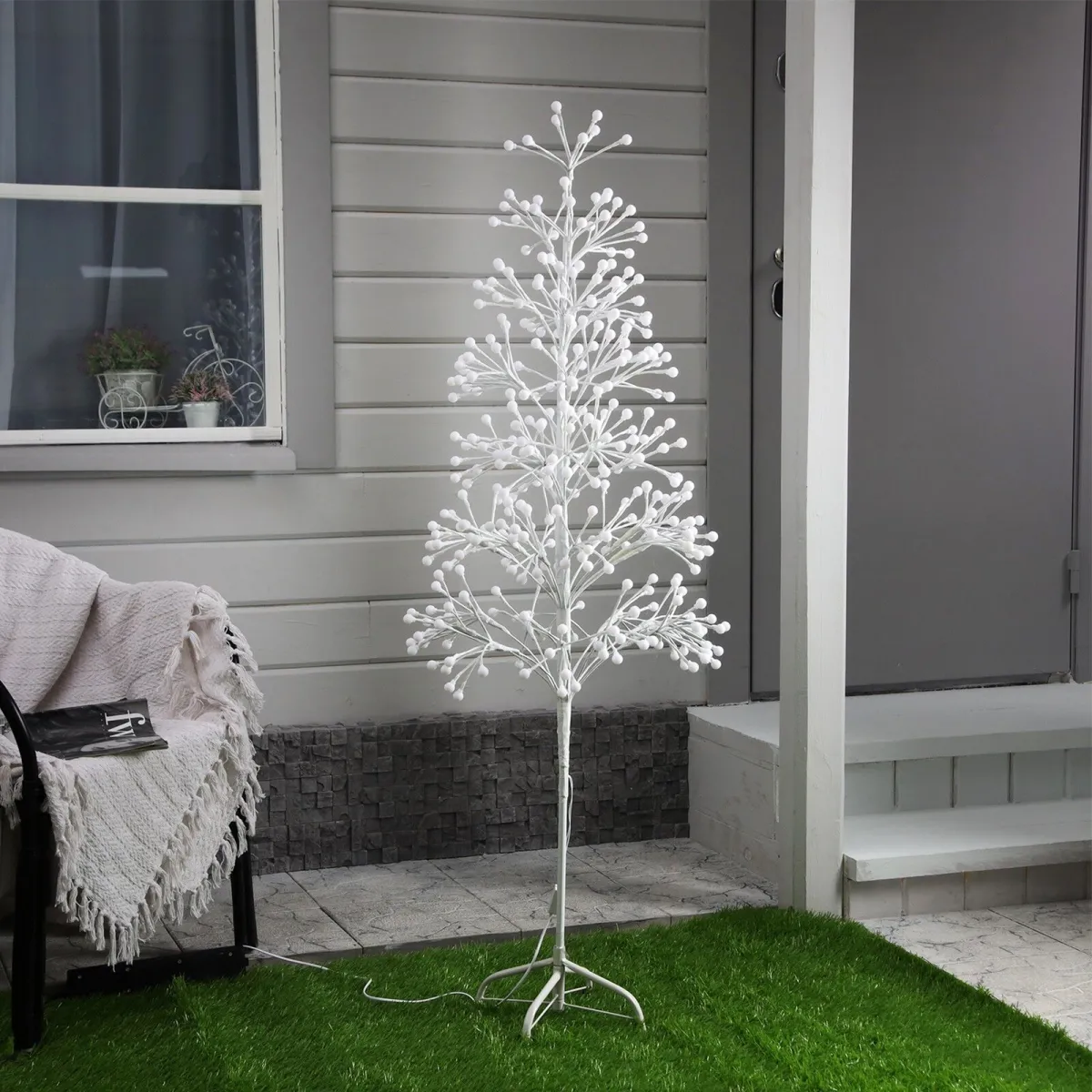 Дерево светодиодное «Шарики» 1.3 м, 180 LED, постоянное свечение, 220 В, свечение тёплое белое — фото 2