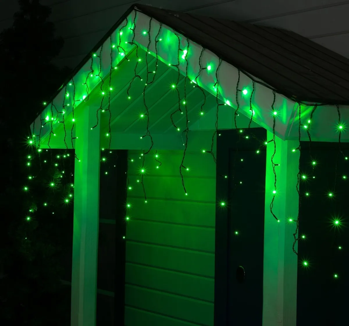 Гирлянда "Бахрома" уличная, 3х0.6 м, 160 LED, провод белый ПВХ, разноцветная