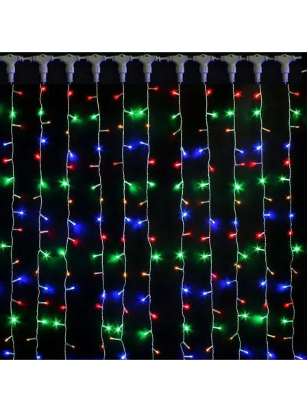 Гирлянда "Занавес (дождь)" уличная 800 LED, 2х4 м, мерцает, IP44, разноцветная