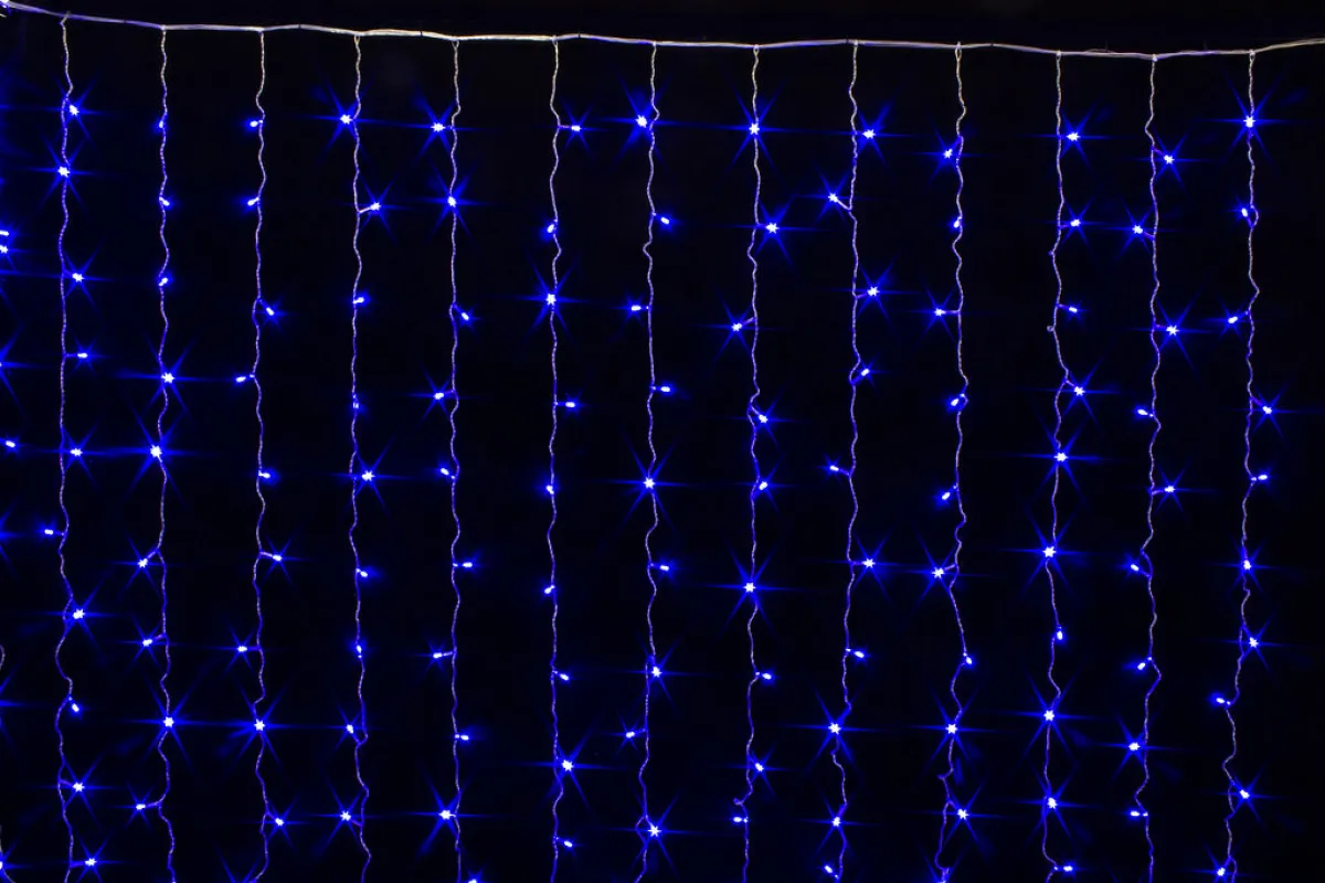 Гирлянда "Занавес (дождь)" 100 LED, 1,5х1 м, контроллер, разноцветная — фото 5