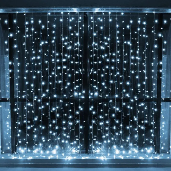 Гирлянда "Занавес (дождь)" 240 LED, 2х2 м, мерцает, разноцветная