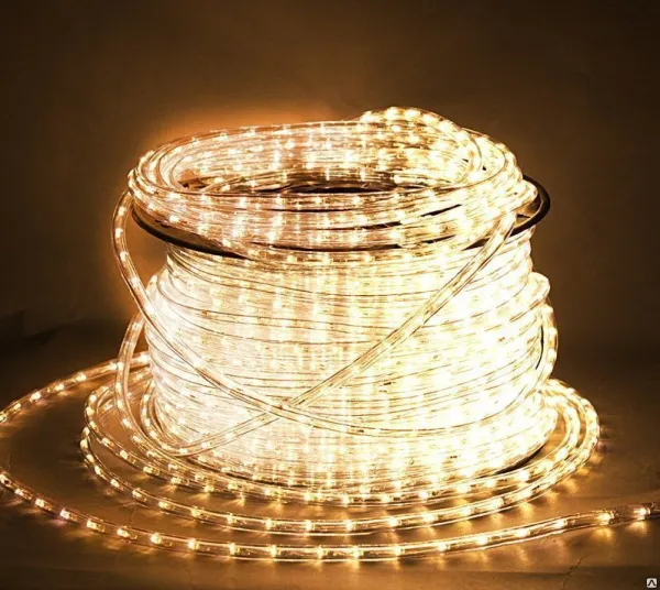 Дюралайт LED круглый, 2 жилы, 11 мм, 36 л/м Теплый белый